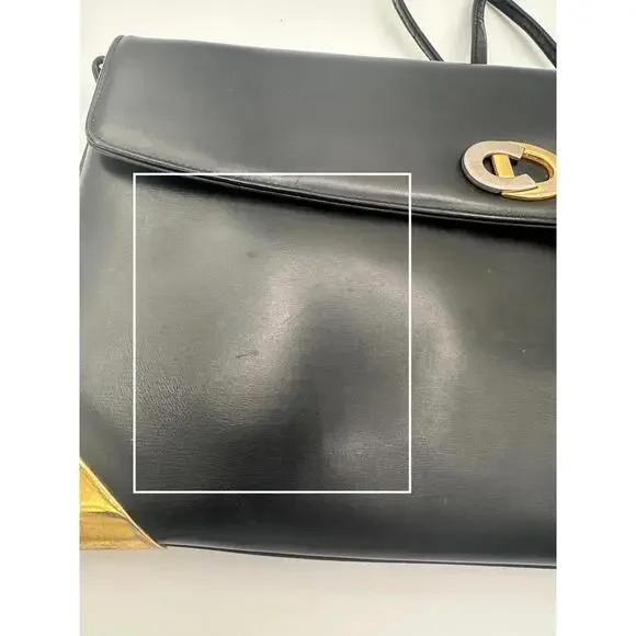 Christian Dior Leather Shoulder Bag CD Logo Plate/Black, GUC - Picture 11 of 13